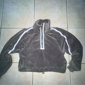 Free People Movement So Fly Half Zip Pullover Jacket Olive/White Women’s Sz S